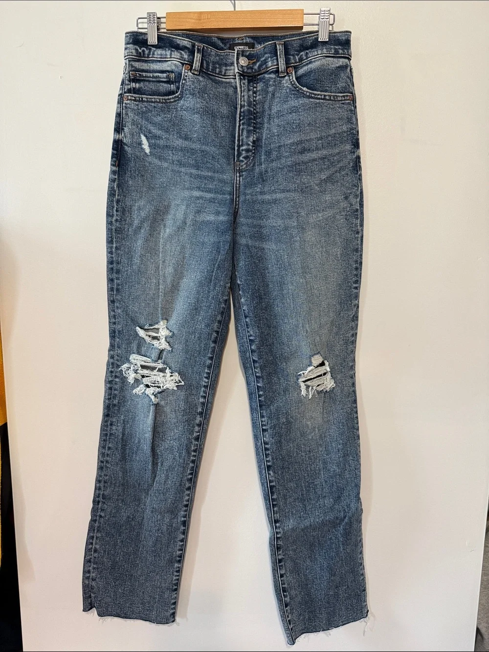 Express modern straight super high rise jeans